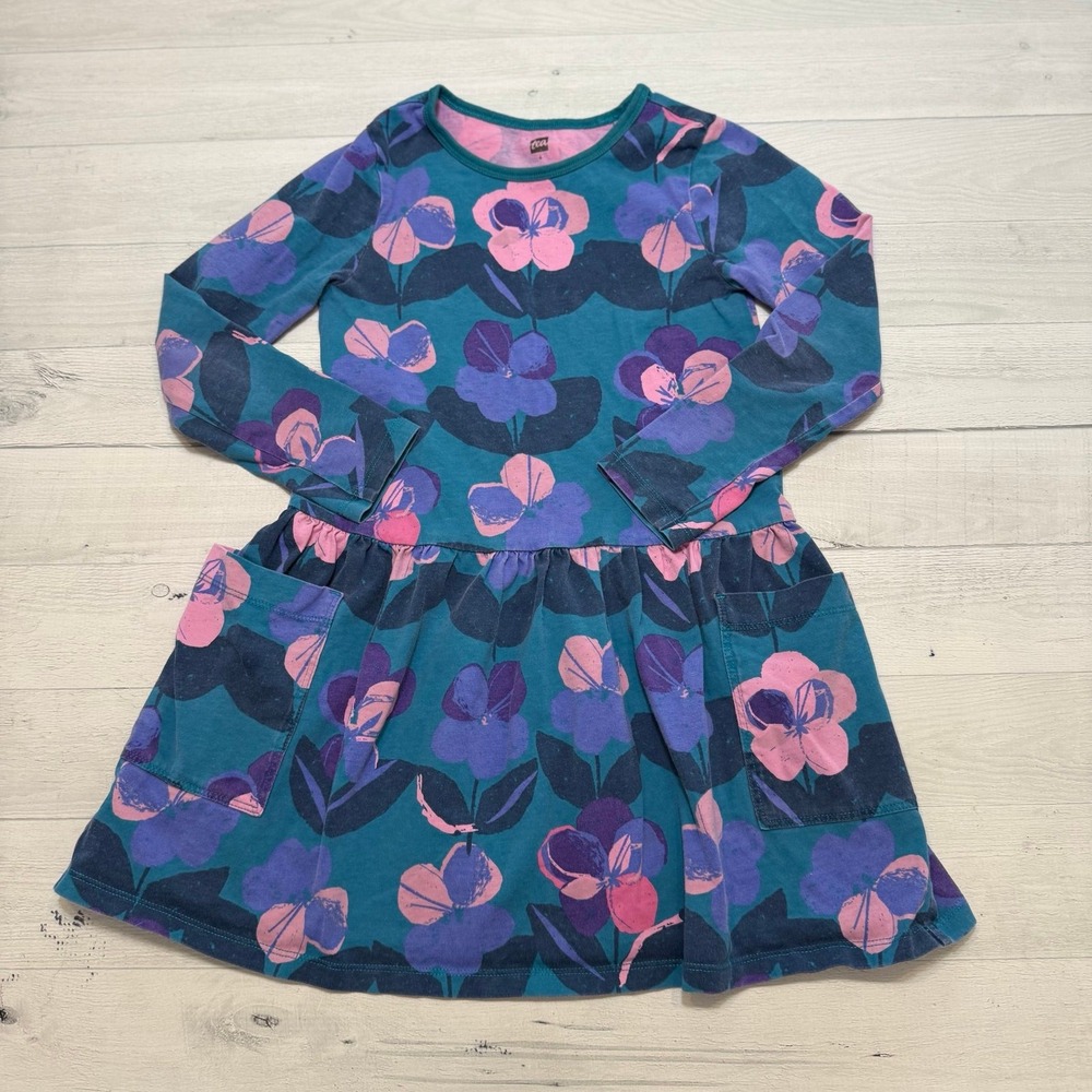Tea collection girls floral cotton dress size 6